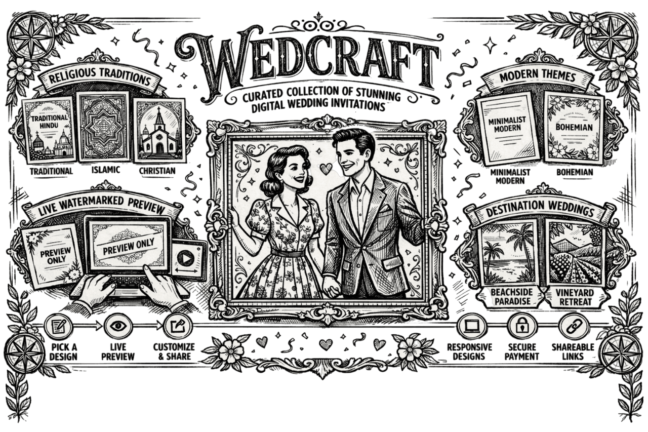 Wedding invitation website preview